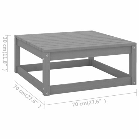 2-delige Loungeset met kussens massief grenenhout grijs 7