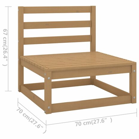 2-delige Loungeset met kussens grenenhout honingbruin 8