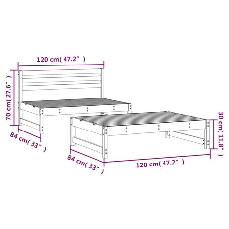 2-delige Loungeset massief douglashout 7