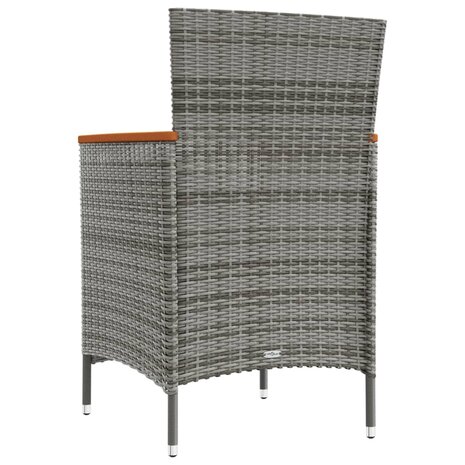 Tuinstoelen 2 st poly rattan grijs 5