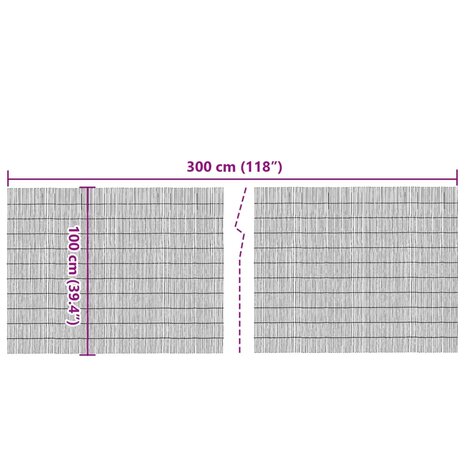 Tuinscherm 300x100 cm riet 5