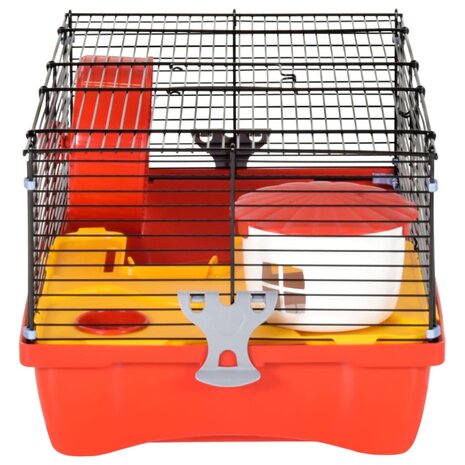 Hamsterkooi 58x32x36 cm polypropeen en metaal rood 5