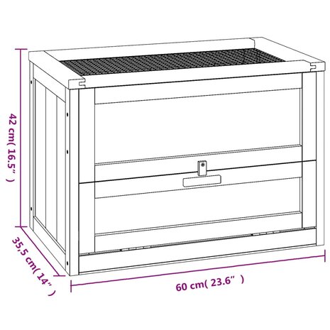 Hamsterkooi 60x35,5x42 cm massief vurenhout 9