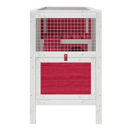 Konijnenhok 103x44x69,5 cm massief grenenhout rood 5