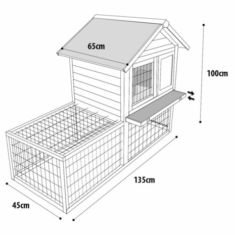 FLAMINGO Konijnenhok Salsa 135x65x100 cm bruin 2