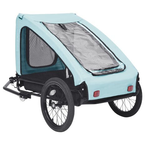 Hondenfietstrailer blauw en zwart 3