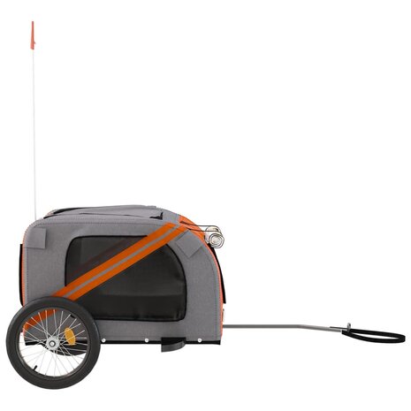 Hondenfietstrailer oxford stof en ijzer oranje en zwart 6