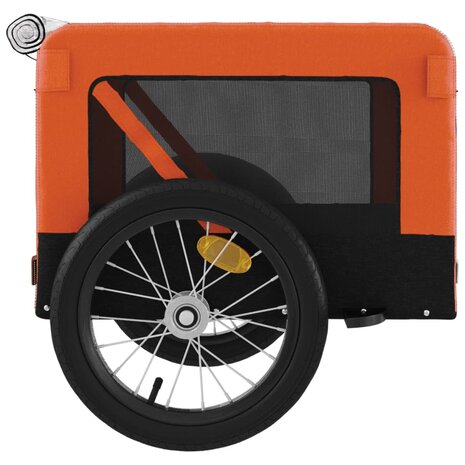 Hondenfietstrailer oxford stof en ijzer oranje en zwart 8