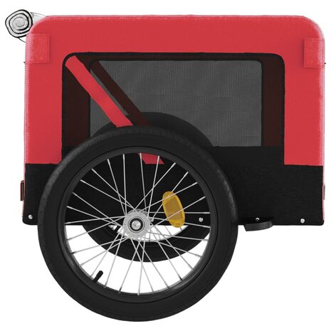 Hondenfietstrailer oxford stof en ijzer rood en zwart 8