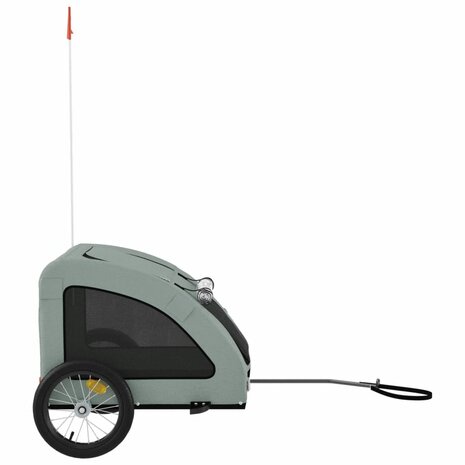 Hondenfietstrailer oxford stof en ijzer grijs 6