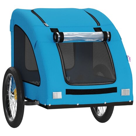 Hondenfietstrailer oxford stof en ijzer blauw 5