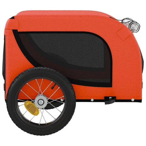 Hondenfietstrailer oxford stof en ijzer oranje en zwart 6