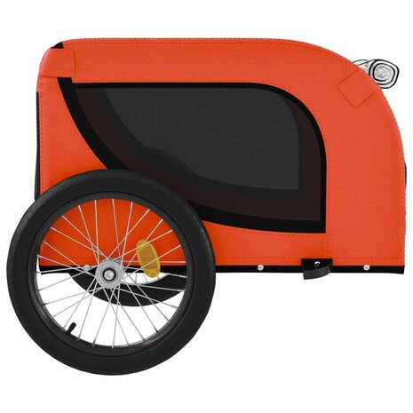 Hondenfietstrailer oxford stof en ijzer oranje en zwart 6