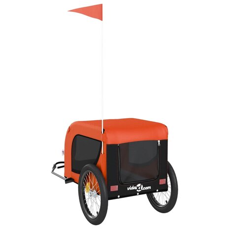 Hondenfietstrailer oxford stof en ijzer oranje en zwart 7