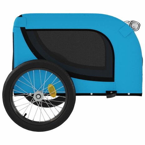 Hondenfietstrailer oxford stof en ijzer blauw en zwart 6