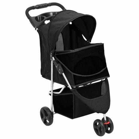 Hondenwagen inklapbaar 80x46x98 cm oxford stof zwart 3