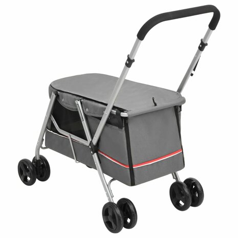 Hondenwagen inklapbaar 100x49x96 cm linnenstof grijs 6