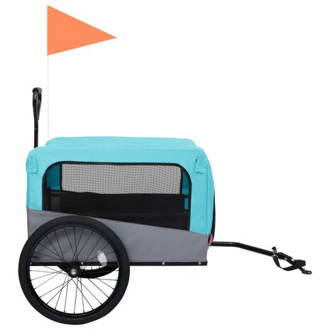 Fietstrailer en hondenwagen 2-in-1 blauw en grijs 4