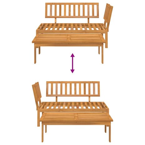 2-delige Loungeset pallet massief acaciahout 6