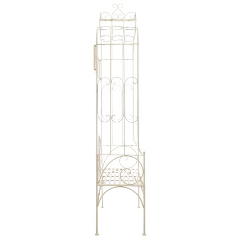 Tuinbank 122 cm ijzer antiekwit 3