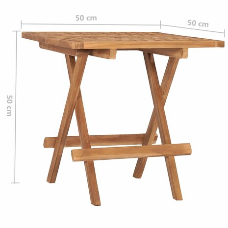 Tuintafel inklapbaar 50x50x50 cm massief teakhout 7