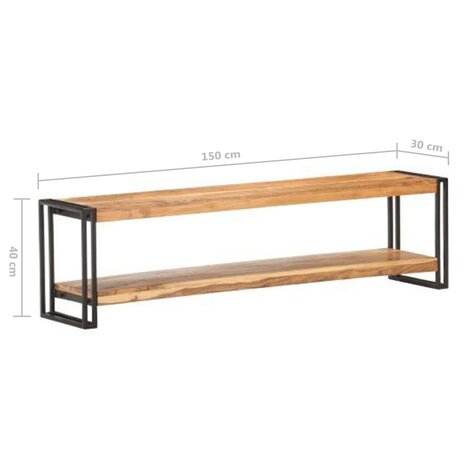 Tv-meubel 150x30x40 cm massief acaciahout 5