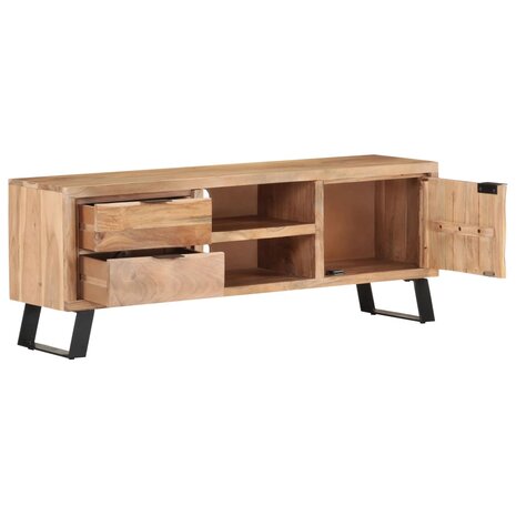 Tv-meubel met natuurlijke randen 120x30x42cm massief acaciahout 2