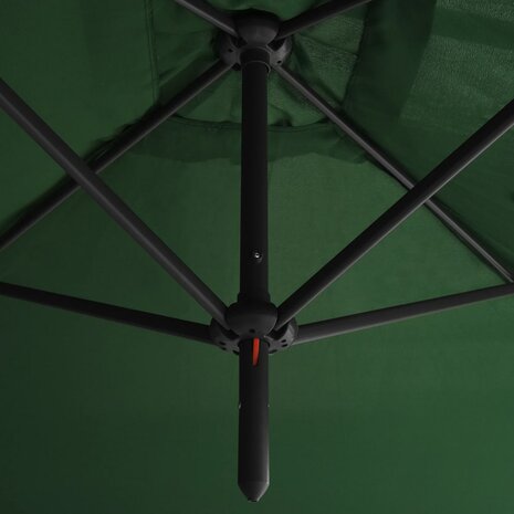 Parasol dubbel met stalen paal 600x300 cm groen 5