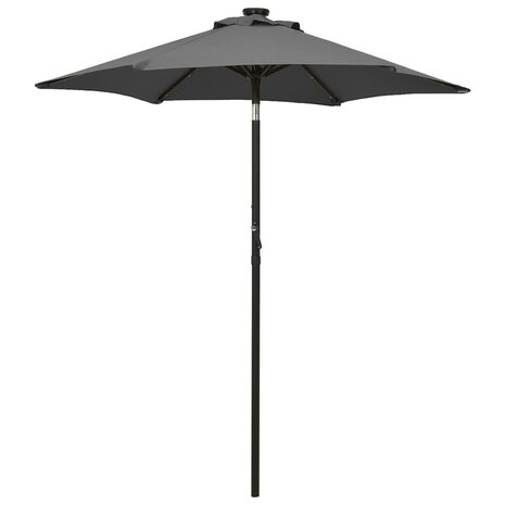 Parasol met LED-verlichting 200x211 cm aluminium antracietkleurig 1