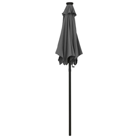 Parasol met LED-verlichting 200x211 cm aluminium antracietkleurig 3