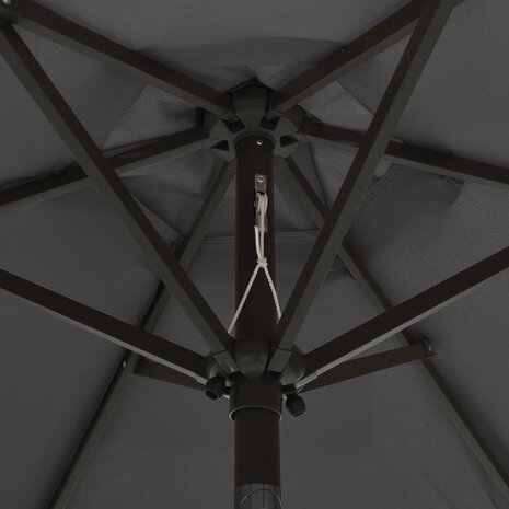 Parasol met LED-verlichting 200x211 cm aluminium antracietkleurig 5