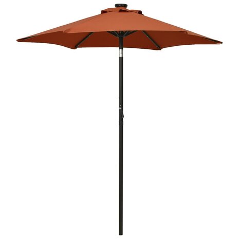 Parasol met LED-verlichting 200x211 cm aluminium terracottakleurig 1