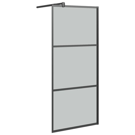 Inloopdouchewand 80x195 cm donker ESG-glas zwart 2