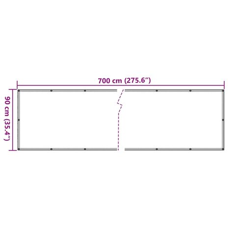 Tuinscherm steenpatroon 700x90 cm PVC grijs 6