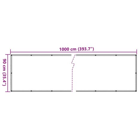 Tuinscherm steenpatroon 1000x90 cm PVC grijs 6