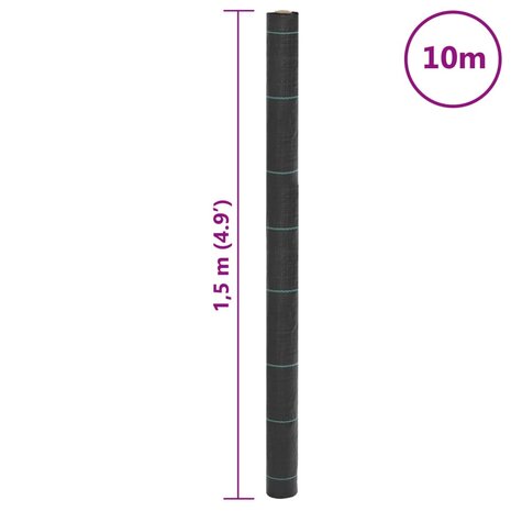 Worteldoek 1,5x10 m polypropeen zwart 8