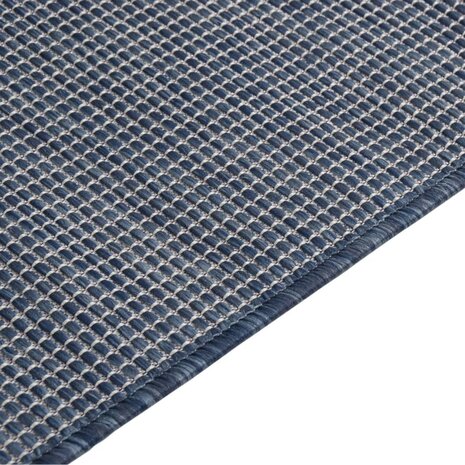 Buitenkleed platgeweven 80x250 cm blauw 4