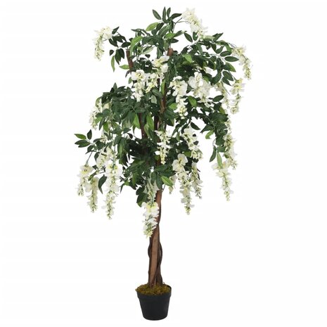 Kunstplant wisteria 1260 bladeren 180 cm groen en wit 2