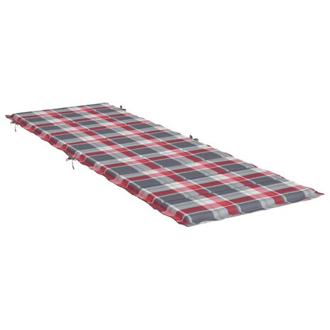 Ligbedkussen 186x58x3 cm oxford stof ruitpatroon rood 4