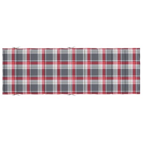 Ligbedkussen 186x58x3 cm oxford stof ruitpatroon rood 5