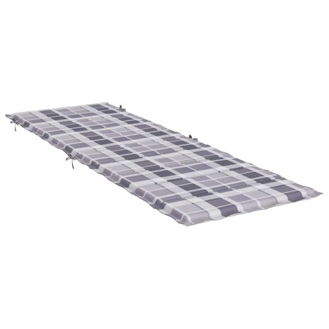 Ligbedkussen 186x58x3 cm oxford stof ruitpatroon grijs 4