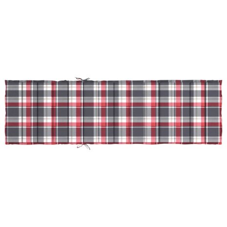 Ligbedkussen 200x50x3 cm oxford stof ruitpatroon rood 5