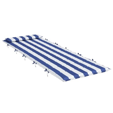 Ligbedkussen gestreept 180x60x3 cm oxford stof blauw en wit 4