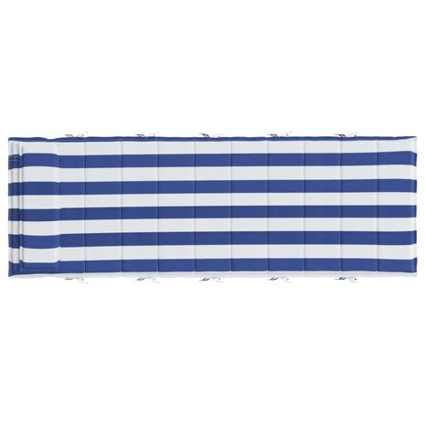 Ligbedkussen gestreept 180x60x3 cm oxford stof blauw en wit 5