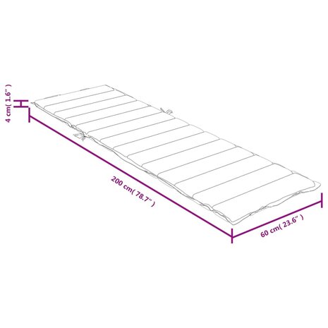 Ligbedkussen 200x60x4 cm stof gemêleerd groen 9