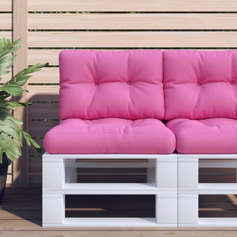 Palletkussens 2 st stof roze 1