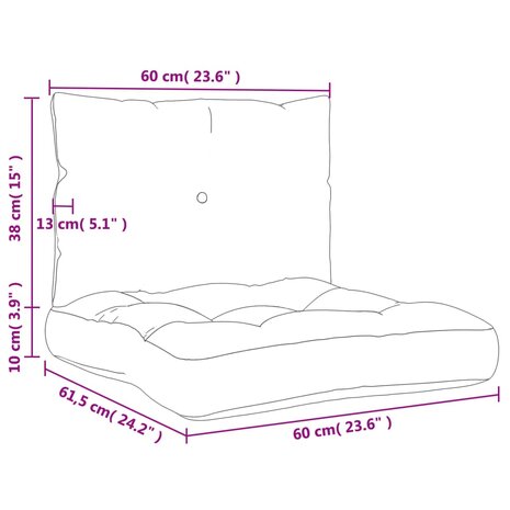 Palletkussens 2 st oxford stof turquoise 10