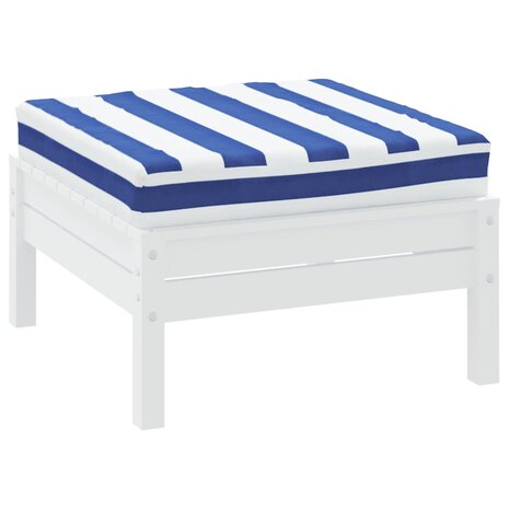 Palletkussen gestreept 60x60x8 cm oxford stof blauw en wit 3