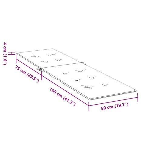 Terrasstoelkussen (75+105)x50x4 cm beige 9