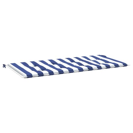 Tuinbankkussen gestreept 120x50x3 cm oxford stof wit en blauw 2